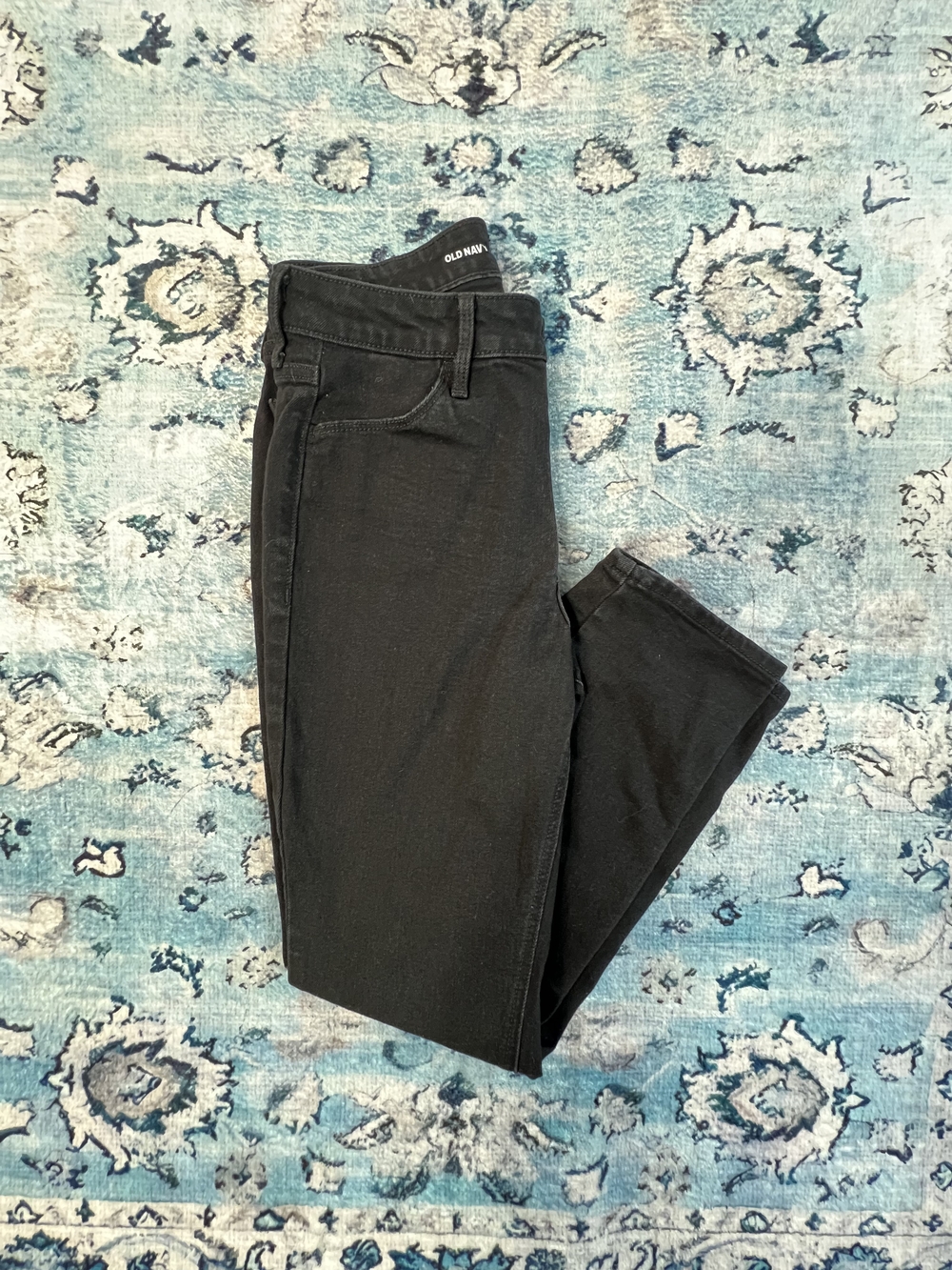 Old Navy Wow Straight‎ Jeans Womens 8 Short Black High Rise Stretch Denim Pants